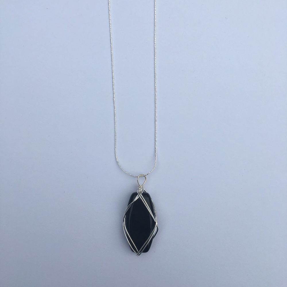 Black Pendant Necklace (NWOT) - Picture 2 of 2
